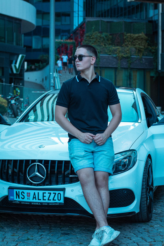 Polo Borderline majica - Black (Modal)