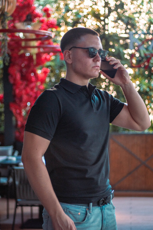 Polo majica - Black (Modal)